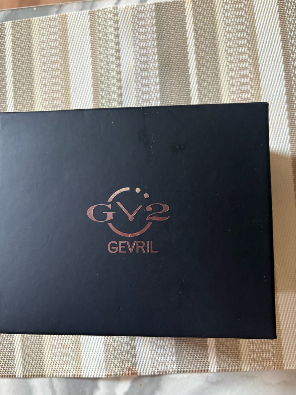 Gevril women’s Black Leather Strap Watch with Silver Case and Black Dial - Picture 4 of 7